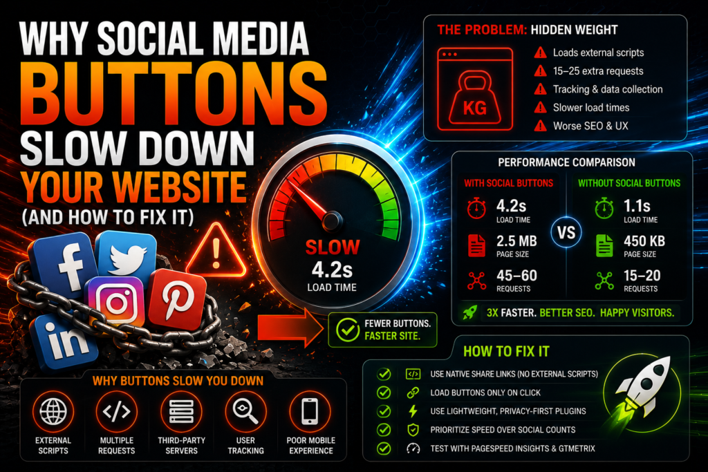 Why Social Media Buttons Slow Down Your Website (And How to Fix It):