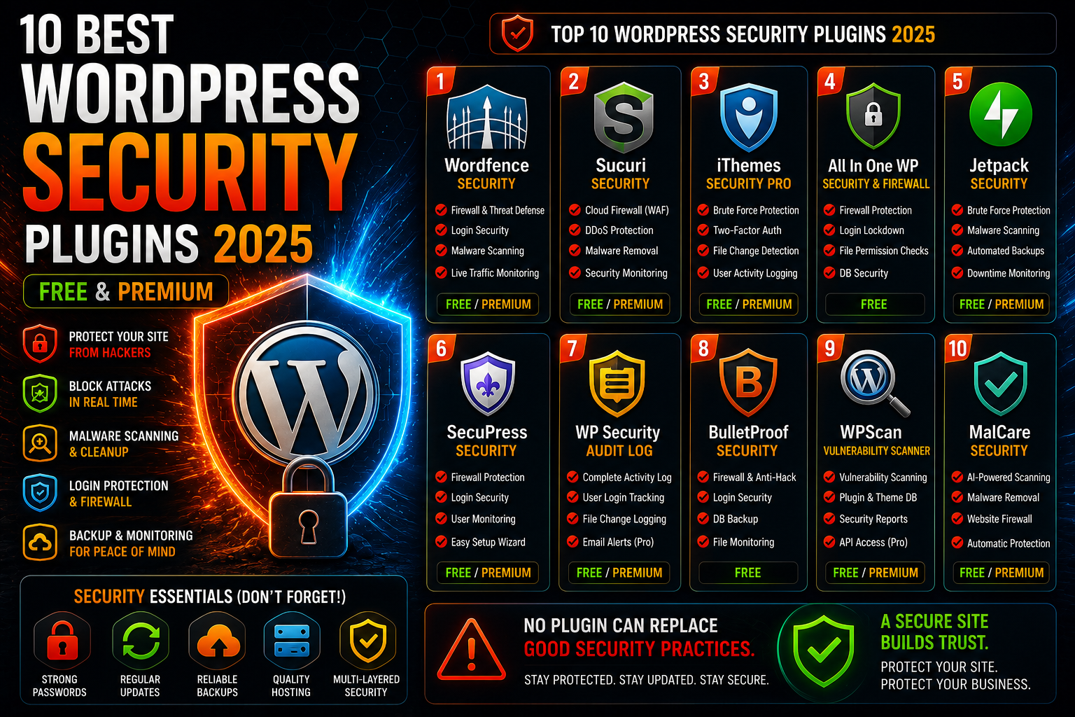 10 Best WordPress Security Plugins 2025 (Free & Premium)